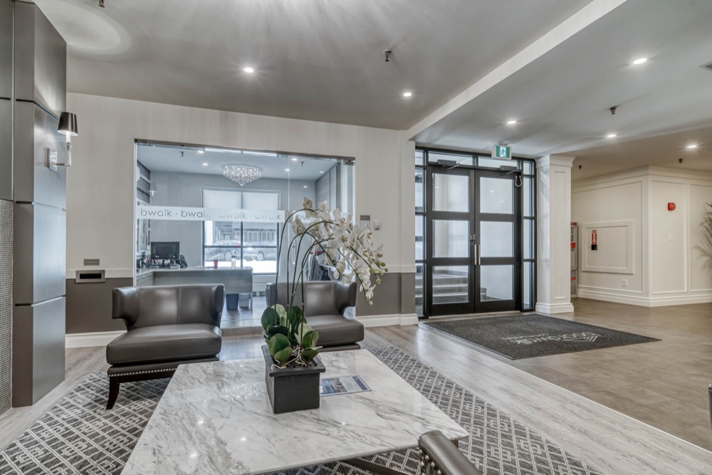 Modern apartment lobby